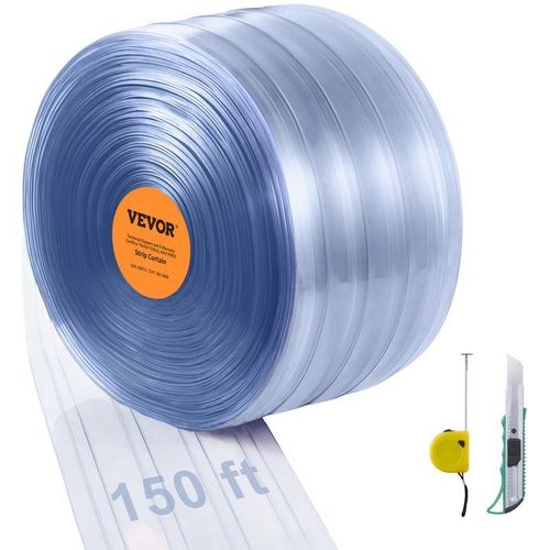 Rideau À Lanière Pvc-Vevor-4572x20 Cm-Rideau Lamelles Transparent-Pour Portes De Supermarché, Usine, Entrepôt, Centres Commerciaux