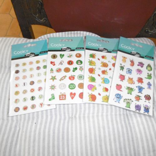 Pochette 7.5x12cm Stickers 3d Lot De 4 Maildor Cooky