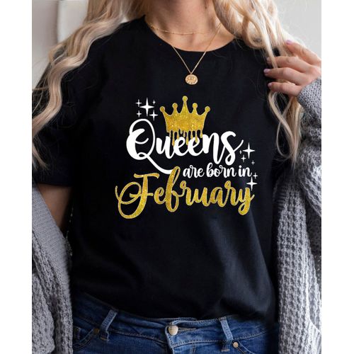 Golden Crown Queen Are Born In January To December Graphic Print T-Shirt For Women Clothes","Birthday Gift