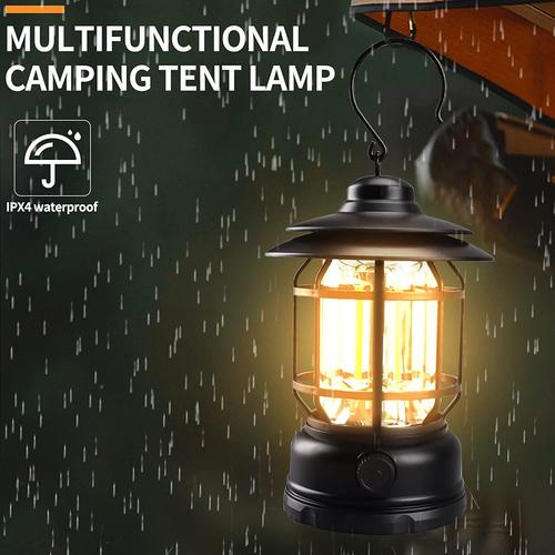 Lampe Camping Retro LED Étanche Portable Batterie Rechargeable Lumière  Réglable
