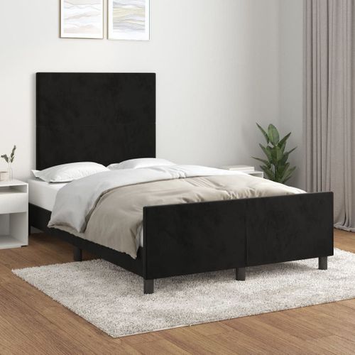 Vidaxl Cadre De Lit Sans Matelas Noir 120x200 Cm Velours