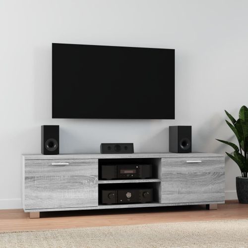 Vidaxl Meuble Tv Sonoma Gris 140x40,5x35 Cm Bois D'ingénierie