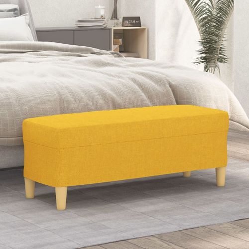 Vidaxl Banc Jaune Clair 100x35x41 Cm Tissu