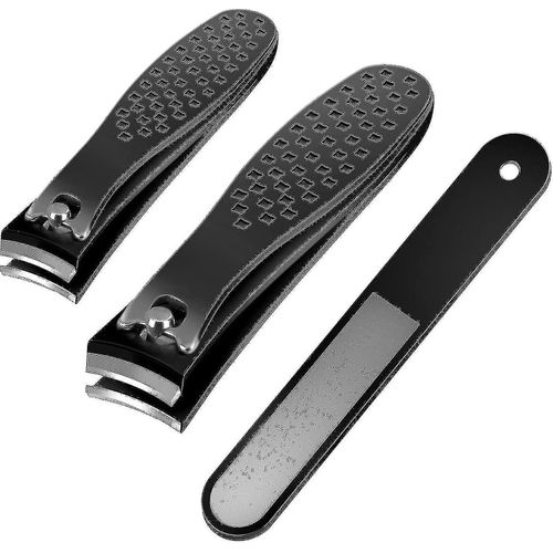 Coupe-Ongles, Coupe-Ongles Tranchants, Coupe-Ongles Professionnels En Acier Inoxydable Coupe-Ongles Pour Femmes Hommes Et Enfants Avec Lime À Ongles Noire (Blac 