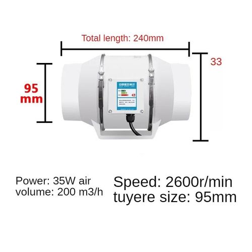 Ventilateur en ligne silencieux pour la maison",ventilateur de conduit,aérateur extracteur,cuisine,toilettes,mur,air propre,4 pouces,"220V - Type 4 inch