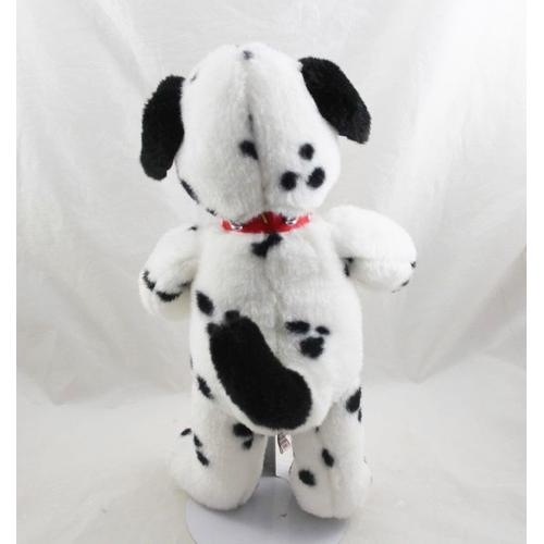 Une peluche modèle chien dalmatien couleur blanc et noir taille 15 cm.