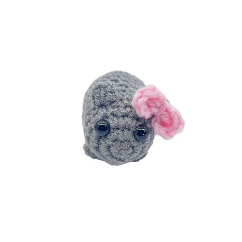 Sad Hamster Plush Toy,Handmade Sad Hamster Knitting Doll With Bow Ornament Gift ,50% Offer
