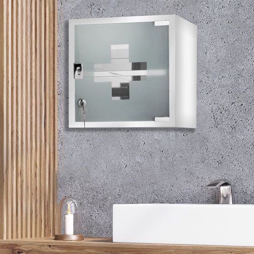Armoire Pharmacie Roma Métal Chromé Brossé 30x30x15