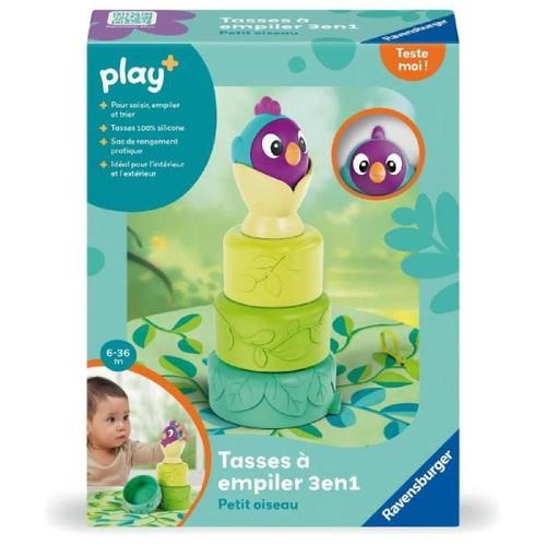 Ravensburger -Play + - Tasses A Empiler 3en1 Petit Oiseau - Des 6 Mois - Version Fran¿Aise - 34007