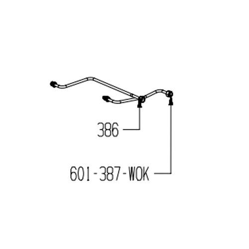 Tuyau alimentation avant gauche repère 387 Plaque de cuisson (121247510 BEKO GRUNDIG)