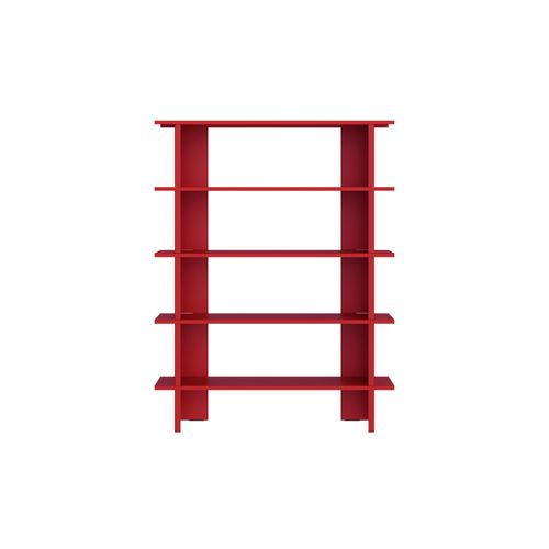 Bibliothèque 5 Niveaux En Acier, Rouge