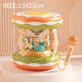 Jouet Musical Pour B¿¿B¿¿",Carrousel,Budg¿¿Taire Lointain,Tambour ¿¿ Main,Montessori,Chant Pr¿¿Coce,Jouet Mentaires Oriel,"Cadeau Pour Tout-Petits De 1 ¿¿ 3 Ans - Type Green Large Size