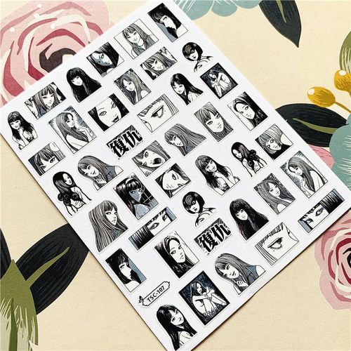 Tsc-408 Tsc-438 Tsc-303 Bande Dessin¿¿E Bande Dessin¿¿E Nana Cat Eye Fille 3d Dos Colle Nail Autocollant Nail D¿¿Coration Nail Art Nail Ornement - Type Tsc-107 N 