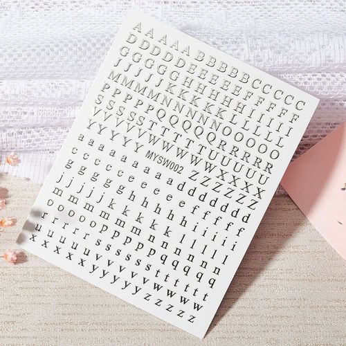 Autocollants Holographiques Avec Lettres Romaines Pour Nail Art",D¿¿Calcomanies Adh¿¿Sives,Alphabet,Ancien Anglais,Gothique,Curseur De Manucure,"10x8cm #J 