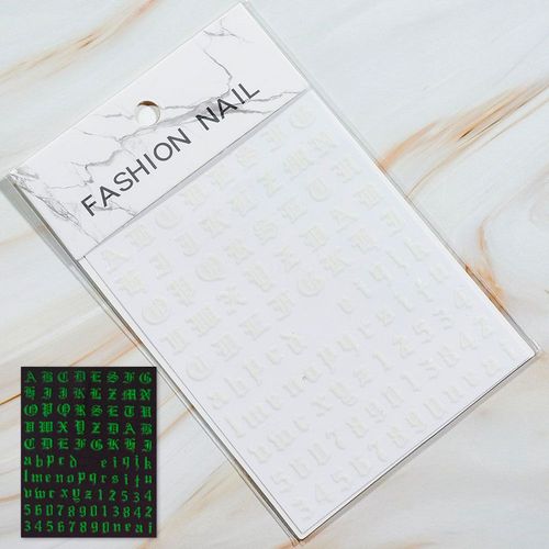 Autocollants Holographiques Avec Lettres Romaines Pour Nail Art",D¿¿Calcomanies Adh¿¿Sives,Alphabet,Ancien Anglais,Gothique,Curseur De Manucure,"10x8cm #I 