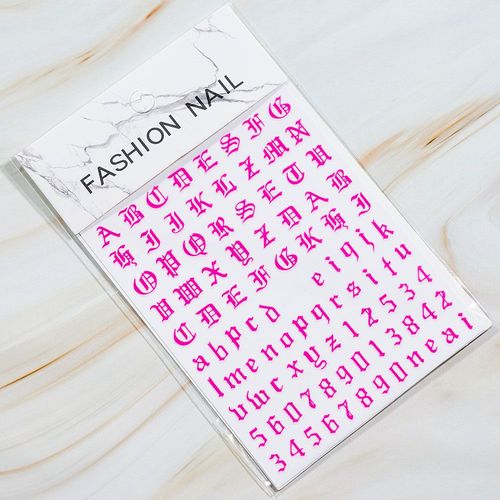 Autocollants Holographiques Avec Lettres Romaines Pour Nail Art",D¿¿Calcomanies Adh¿¿Sives,Alphabet,Ancien Anglais,Gothique,Curseur De Manucure,"10x8cm #H3 