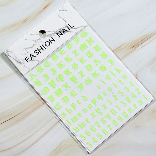 Autocollants Holographiques Avec Lettres Romaines Pour Nail Art",D¿¿Calcomanies Adh¿¿Sives,Alphabet,Ancien Anglais,Gothique,Curseur De Manucure,"10x8cm #D4 