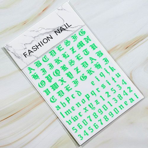 Autocollants Holographiques Avec Lettres Romaines Pour Nail Art",D¿¿Calcomanies Adh¿¿Sives,Alphabet,Ancien Anglais,Gothique,Curseur De Manucure,"10x8cm #O4 
