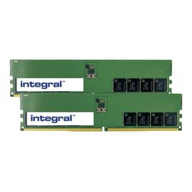 Integral - DDR5 - kit - 64 Go: 2 x 32 Go - DIMM 288 broches - 4800 MHz / PC5-38400 - CL40 - 1.1 V - mémoire sans tampon - on-die ECC