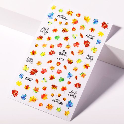 Autocollants 3d Pour Ongles",Feuilles D'¿¿Rable,Noir,Or,Laser,Argent,¿¿L¿¿Gant,Fleur,Papillon,Auto-Adh¿¿Sif,Design D'automne,D¿¿Coration,"Manucure - Type F606 