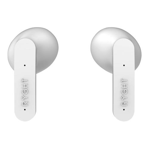 Ryght Mino - Écouteurs sans fil avec micro - intra-auriculaire - Bluetooth - Suppresseur de bruit actif - blanc