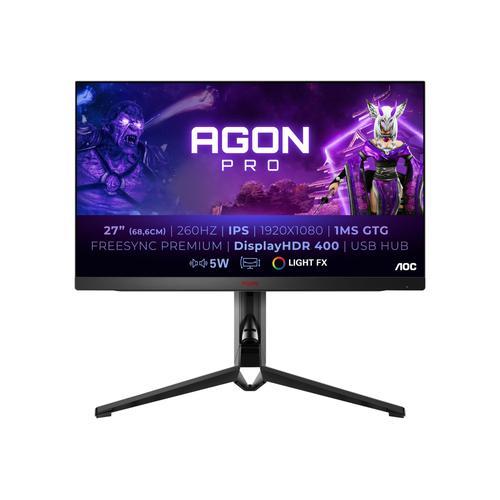 AOC Gaming AG274FZ - AGON4 Series - écran LED - jeux - 27" - 1920 x 1080 Full HD (1080p) @ 260 Hz - IPS - 400 cd/m² - 1000:1 - DisplayHDR 400 - 1 ms - 2xHDMI, 2xDisplayPort - noir