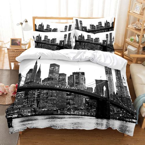 Juste De New York 202 Lon",Nyc Qui Ne Dort Jamais,R¿¿Flexion Sur Manhattan East River City,Sc¿¿Ne De Nuit,Literie D¿¿Corative Pour Chambre,Rose,"Bleu