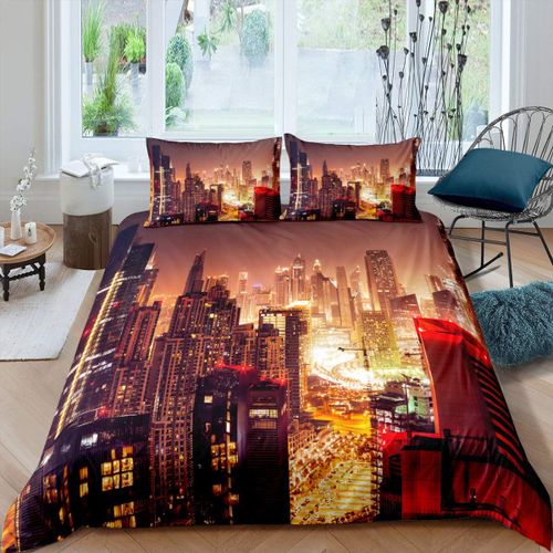 Juste De New York 202 Lon",Nyc Qui Ne Dort Jamais,R¿¿Flexion Sur Manhattan East River City,Sc¿¿Ne De Nuit,Literie D¿¿Corative Pour Chambre,Rose,"Bleu
