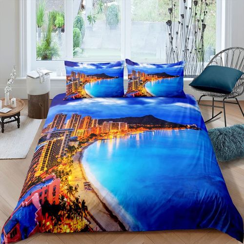 Juste De New York 202 Lon",Nyc Qui Ne Dort Jamais,R¿¿Flexion Sur Manhattan East River City,Sc¿¿Ne De Nuit,Literie D¿¿Corative Pour Chambre,Rose,"Bleu