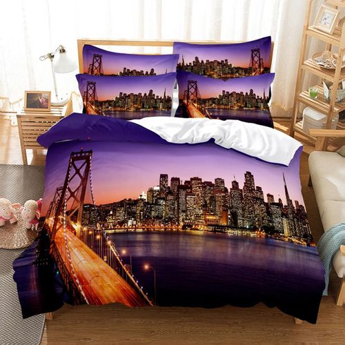 Juste De New York 202 Lon",Nyc Qui Ne Dort Jamais,R¿¿Flexion Sur Manhattan East River City,Sc¿¿Ne De Nuit,Literie D¿¿Corative Pour Chambre,Rose,"Bleu