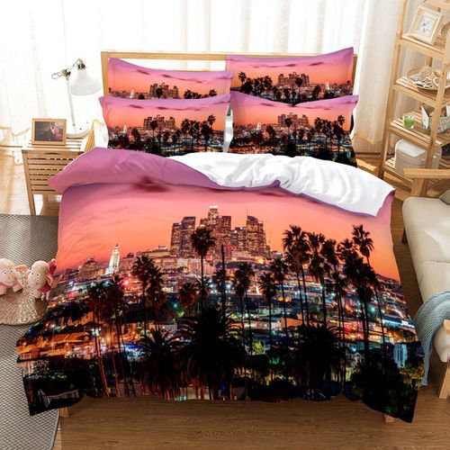 Juste De New York 202 Lon",Nyc Qui Ne Dort Jamais,R¿¿Flexion Sur Manhattan East River City,Sc¿¿Ne De Nuit,Literie D¿¿Corative Pour Chambre,Rose,"Bleu