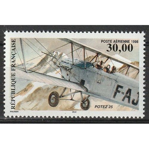 Biplan Potez 25. Poste Aérienne 1998, Timbre Neuf** N° 62