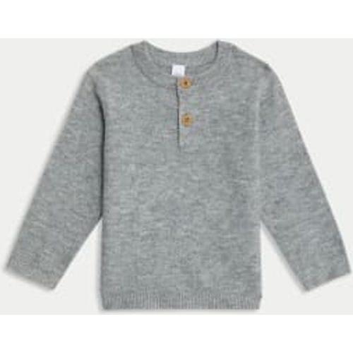 Pull Boutonné En Maille (Jusqu'au 3 Ans) - Gris