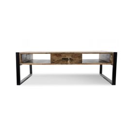 Table Basse 1 Tiroir Bois Marron 120x60x40cm