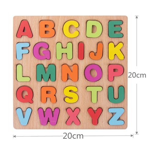 YZ21-1 - Alphabet et chiffres 3D en bois pour enfants, Puzzle, Planche, Lettre, Numérique, Géométrique, Montessori, Apprentissage précoce, Jouets pour tout petits