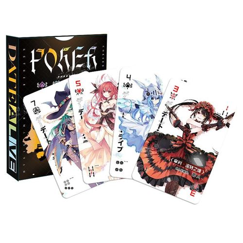 Cartes De Jeu De Société Cosplay Anime Date A Live, Couverture Rigide, Jouet De Poker, Cadeau Avec Boîte