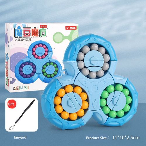 Bleu - Cube Magique Rotatif Pour Enfants, Jeu Interactif Créatif, Anti-stress, Spinner, 5 Ans