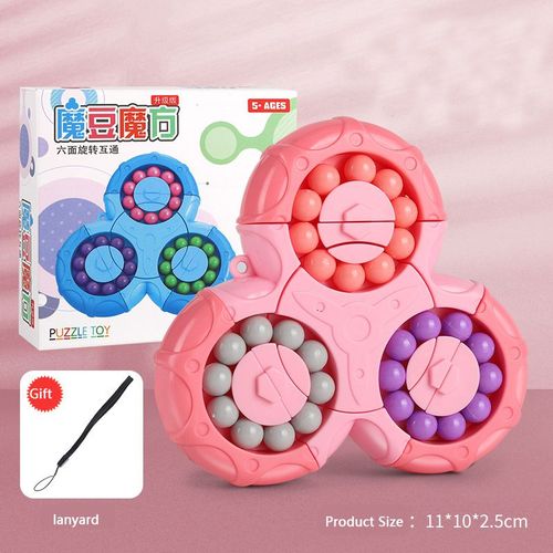 Rose - Cube Magique Rotatif Pour Enfants, Jeu Interactif Créatif, Anti-stress, Spinner, 5 Ans