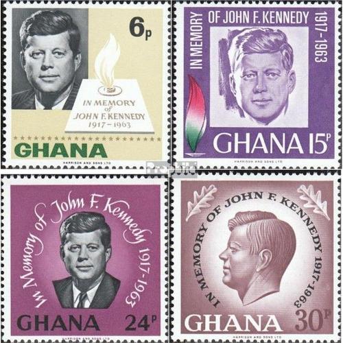 Ghana 246a-249a (Complète Edition) Neuf Avec Gomme Originale 1965 Kennedy