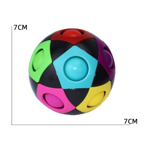 Couleur de football noir - Cube Magique Anti-stress Pour Enfant, 12 Trous, Pour Le Football, Arc-en-ciel, Puzzle, Vitesse, Décompression