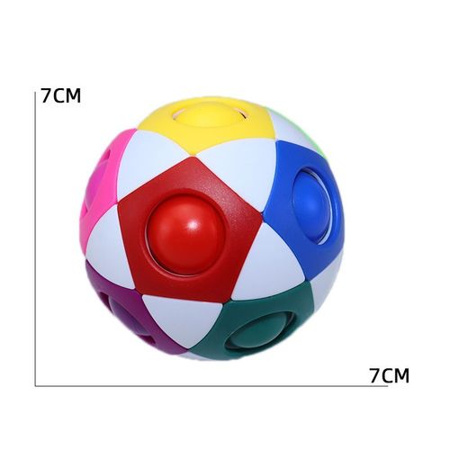 Ballon de foot blanc - Cube Magique Anti-stress Pour Enfant, 12 Trous, Pour Le Football, Arc-en-ciel, Puzzle, Vitesse, Décompression