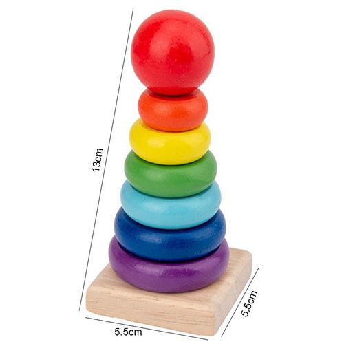 Tour arc-en-ciel - Boîte à Marteau en Bois pour Enfants, 1 Ensemble, Jouet Amusant, Jeu de Hamster, ApprentiCumbria Précoce, Puzzle Montessori