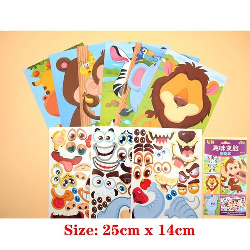 Animaux - Autocollants De Puzzle De Dinosaure De Dessin Animé Mignon Pour Enfants, Nouveaux Jouets De Bricolage Pour Enfants, Jeux'autocollants, Princesse, Animaux, Cadeau'éducation Précoce, Nairobi, Orn