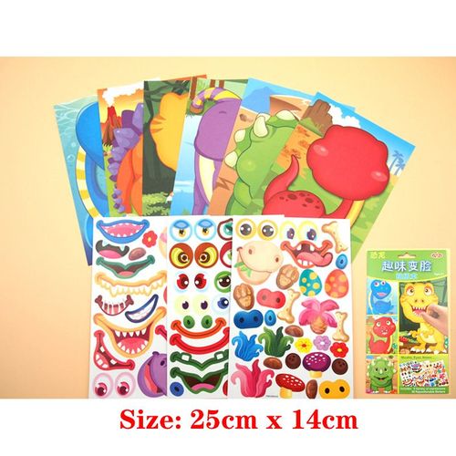 Dinosaure - Autocollants de puzzle de dinosaure de dessin animé mignon pour enfants, Nouveaux jouets de bricolage pour enfants, Jeux'autocollants, Princesse, Animaux, Cadeau'éducation précoce, Nairobi, Orn