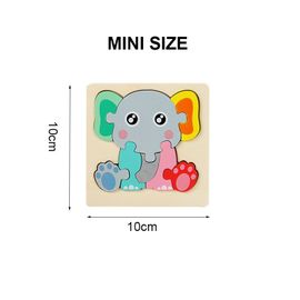 Wt187 Mini Poisson - Jeu De Puzzle Montessori En Bois Pour Enfants De 1, 2 Et 3 Ans, 3d, Dessins Animés, Animaux, Bébés