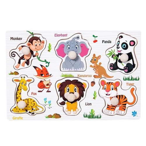 Animaux-400695 - Jeu de Puzzle Montessori pour enfants, Jouets animaux, Camion à fruits, Carte graphique, Jeux assortis, Pour garçons et filles de 1, 2 et 3 ans