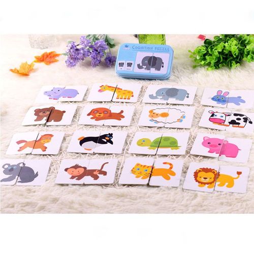 Animal-TJ106 - Jeu de Puzzle Montessori pour enfants, Jouets animaux, Camion à fruits, Carte graphique, Jeux assortis, Pour garçons et filles de 1, 2 et 3 ans