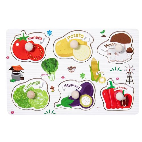Légumes-400694 - Jeu de Puzzle Montessori pour enfants, Jouets animaux, Camion à fruits, Carte graphique, Jeux assortis, Pour garçons et filles de 1, 2 et 3 ans