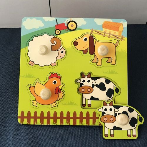 Ferme-Hh052 - Jeu De Puzzle Montessori Pour Enfants, Jouets Animaux, Camion À Fruits, Carte Graphique, Jeux Assortis, Pour Garçons Et Filles De 1, 2 Et 3 Ans