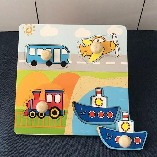 Trafic-HH048 - Jeu de Puzzle Montessori pour enfants, Jouets animaux, Camion à fruits, Carte graphique, Jeux assortis, Pour garçons et filles de 1, 2 et 3 ans